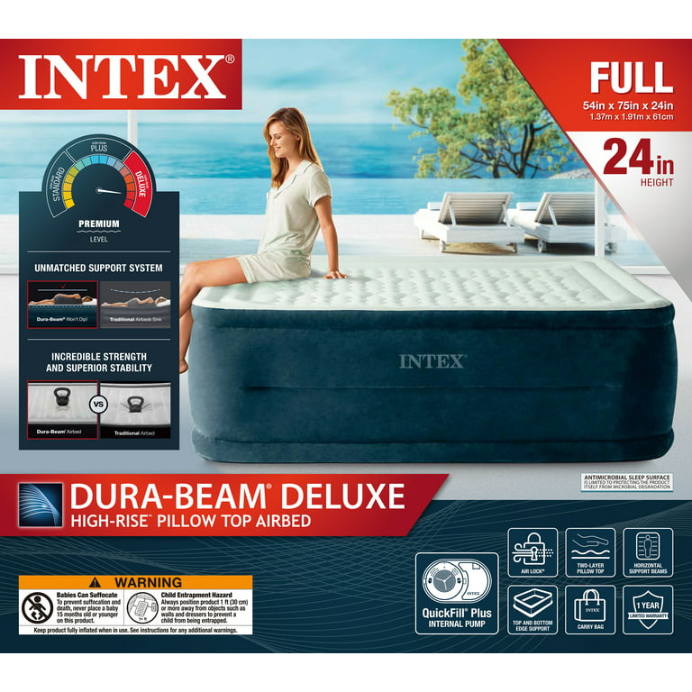Intex 24 Dream Lux Pillow Top Dura-Beam Airbed Mattress with