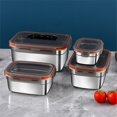 thumbnail image 3 of 304 Stainless Steel Kitchen Fresh-Keeping Box Bento Lunch Box Portable Sealed Food Storage Containers for Work Picnic Tableware 3500ml, 3 of 6