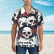 thumbnail image 2 of Balery Gothic Skulls And Roses Camisas hawaianas de manga corta para hombre, camisas playeras de corte holgado, camisas de vacaciones con botones,X-Large, 2 of 7