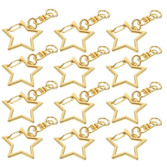HEANUJJ 30Pcs Star Pendant Charms Metal Keychain Hooks Stylish for Bags and Accessories