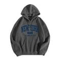 thumbnail image 2 of New York Hoodie Sweatshirts for Women 2025 Fall Winter Long Sleeve Graphic Hooded Sweatshirt with Pockets Pullover Tops, 2 of 3