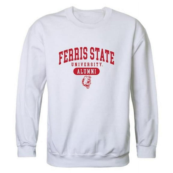 W Republic 560-301-WHT-05 Men Ferris State Bulldogs Alumni Fleece, White - 2XL