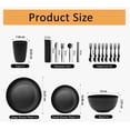 thumbnail image 2 of Vajilla Juego Cocina Paja Trigo Plato Tazas Kit 48pcs Modelo Negro, 2 of 4