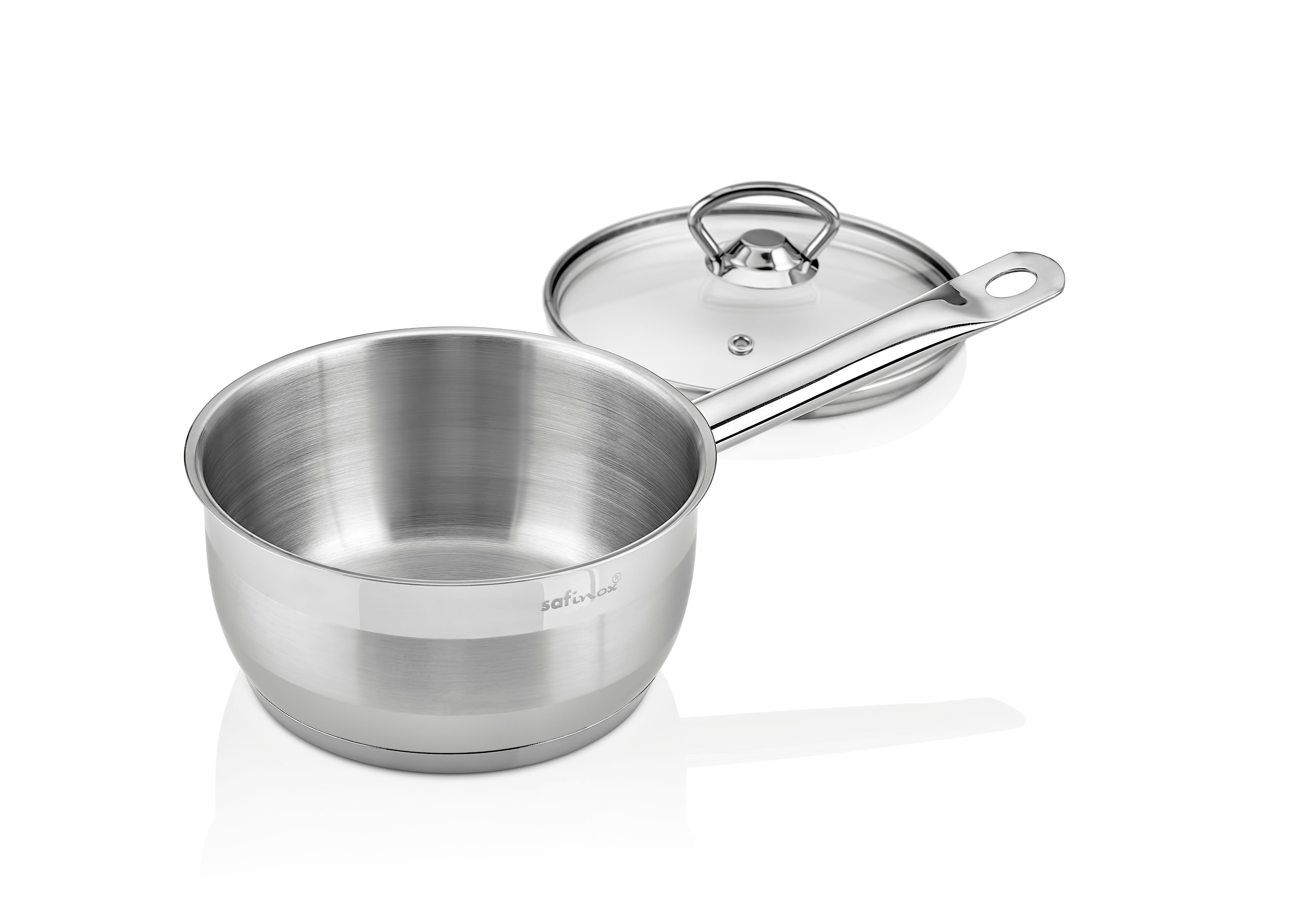 APLSS 3 Quart 18/10 Tri-Ply Stainless Steel Saucepan with Single long  handle and Glass Lid - Food-Grade and Suitable for All Cooktops, Dishwasher  Safe