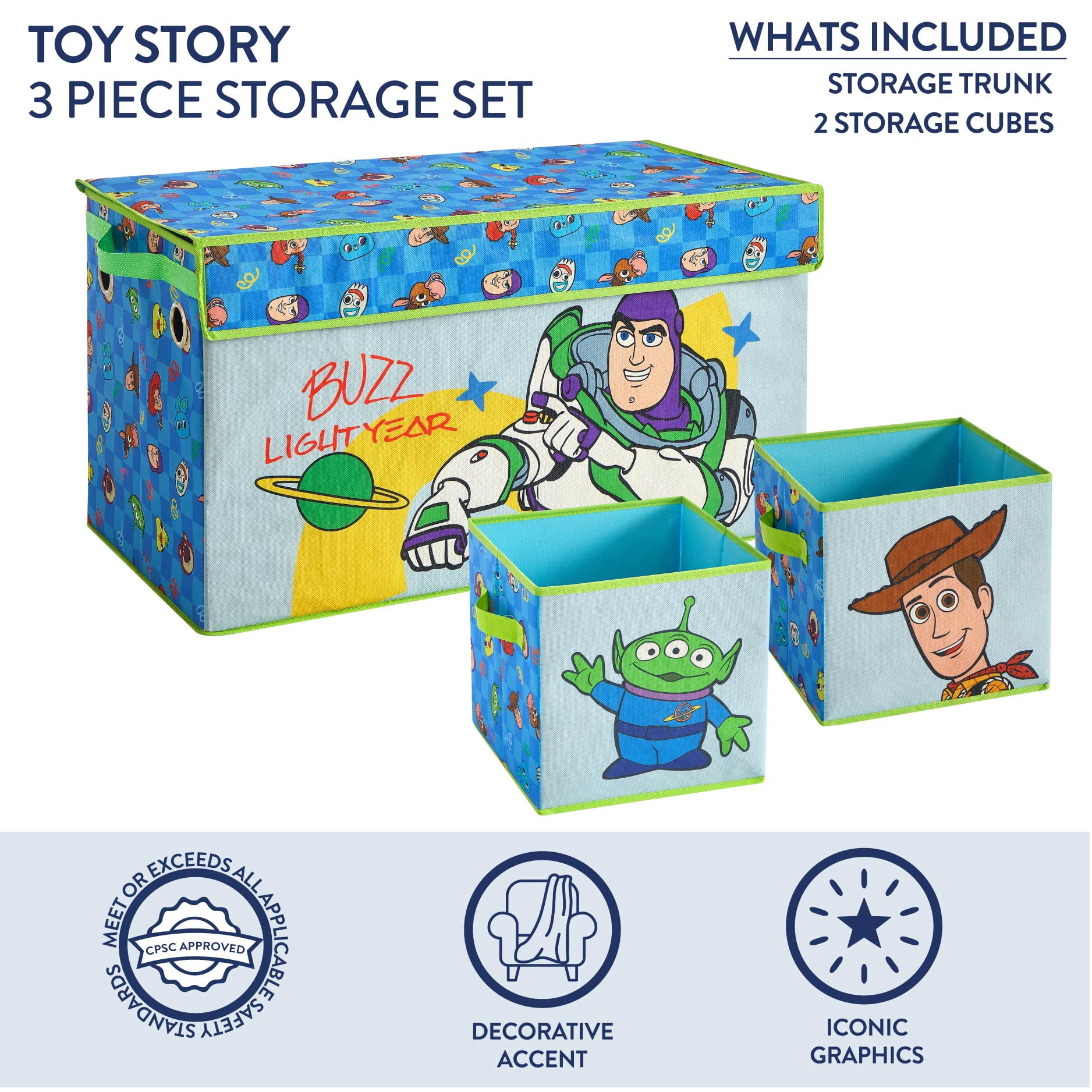 Disney Pixar Toy Story Storage Set, 3 Piece - Walmart.com