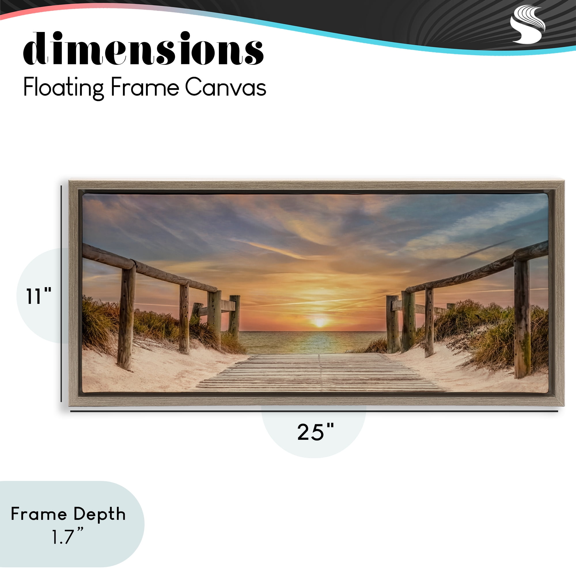 Stupell Industries Pathway To Sunset Brown Framed Floater Canvas Wall Art, design by Mike Caliascibetta
