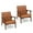 Light Brown, variant on YYAo Sitting Chair, Sofa Lounge Chair,Mid Century Modern Accent Chair with Solid Rubber Wood Frame and Leather Cover-Brown