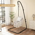 thumbnail image 2 of Spaco Hammock Chair Stand, Adjustable Swing Chair Stand with Metal U-Shaped Base, Metal Stand with Safety Hook and Sturdy Chain, Chair Metal Stand for Indoor and Outdoor, Black, 2 of 10