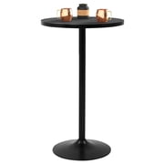 CL.HPAHKL 40 Inch Round Bistro Bar Table, Sturdy Cocktail Pub Table with Solid Top and Metal Base for Home and Kitchen Dining, Black
