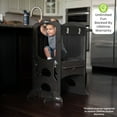 thumbnail image 6 of Little Partners Chef Series Learning Tower Toddler Tower – Kitchen Stool Adjustable Height Standing Tower Helper, Wooden Frame Counter Step-Up - Premium Charcoal Grey, 6 of 10