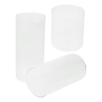 FELTECHELECTR Glass Candle Cups Clear 3Pcs 4 Inch