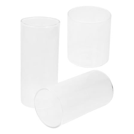 FELTECHELECTR Glass Candle Cups Clear 3Pcs 4 Inch