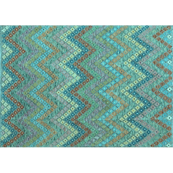 Ahgly Company Indoor Rectangle Southwestern Light Blue Country Area Rugs, 4' x 6'