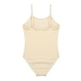 thumbnail image 4 of inlzdz Girls Spaghetti Straps Dancewear Ballet Gymnastics One Piece Tank Leotard with Clear Straps Nude 15-16, 4 of 7