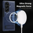 thumbnail image 2 of Magnetic for Samsung Galaxy Z Fold 7 PU Leather Case, Compatible with Magsafe, Built-in Invisible Stand, Premium Ultra Slim Adjustable Kickstand Protective Phone Case for Galaxy Z Fold 7, Blue, 2 of 9