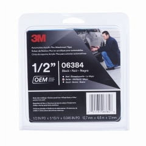 3M 3M - 06384 - Automotive Acrylic Plus Attachment Tape, Black, 1/2 in x 5 yd, 45 mil