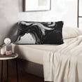 thumbnail image 6 of Naloa Fluid Black White Paint Swirls Pillowcase, Throw Pillowcase, Wrinkle-Free, Stain-Resistant with Hidden Zipper for Bedroom Sofa-16"x24", 6 of 6