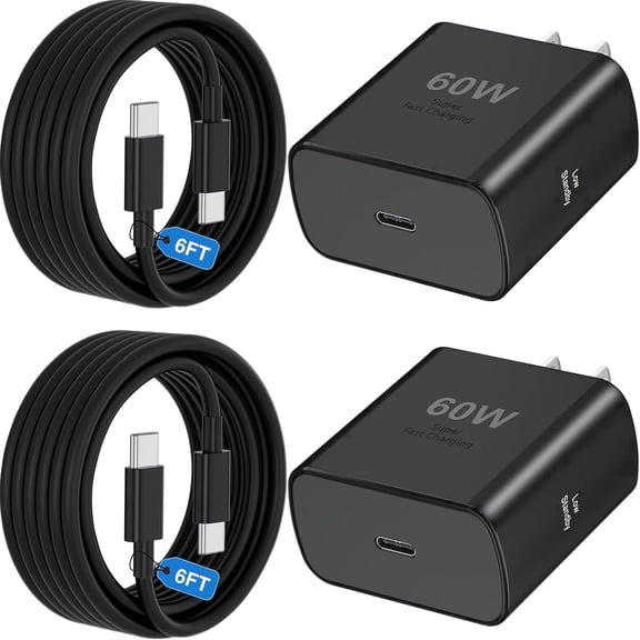 S26 Super Fast Charger USB C, 60W Type C Charger Fast Charging Android Phone Charger Block with 6FT USB C Chargers Fast Charging Cable Cord for Samsung Galaxy S26 Ultra/S26 /S26/S25Ultra/S25/S24/S23