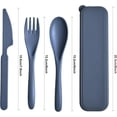 thumbnail image 2 of Travel Utensils Set with Case Sets Camping Utensils Wheat Straw Reusable Utensils Set With Case Knife Fork and Spoon Utensils for Lunch Box, 2 of 7