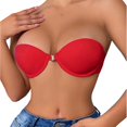 thumbnail image 3 of EliteGoogv Front Closure Bras For Women Lace Bras For Women Padded Semi Cup Push Up Wireless Womens Bras Everyday Bras For Women Red 36, 3 of 9