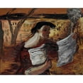 thumbnail image 2 of Aleksandrs Drēviņš 24x20 Black Ornate Framed Double Matted Museum Art Print Titled: Woman with Leaflets (1933), 2 of 5