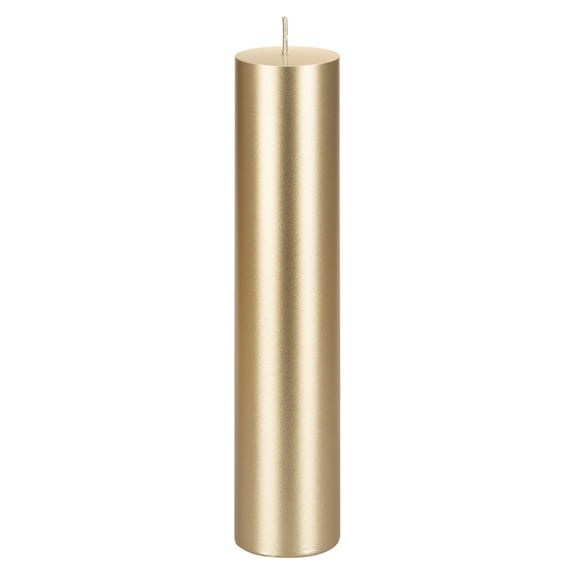 Mega Candles 1 pc Unscented Gold Round Pillar Candle, Hand Poured Premium Wax Candles 2 Inch x 9 Inch, Home Décor, Wedding Receptions, Baby Showers, Birthdays, Celebrations, Party Favors & More