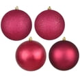 thumbnail image 1 of Vickerman N591021A 4 in. Berry Red Assorted Ball Ornament  12 per Box, 1 of 3