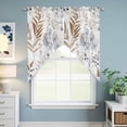 thumbnail image 6 of Swag Valance Curtains for Windows, Leaf Flower Light Filtering Kitchen Curtains with Rod Pocket, Vintage Farmhouse Botanical Plant Floral Window Treatment Valances for Living Room, 36x36 - 2 PCS, 6 of 9