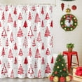 thumbnail image 5 of Shower Curtain 36"W x 72"L Winter Simple Red Christmas Tree Fabric Shower Curtains Set with Hooks Water Repellent Bathroom Curtains Machine Washable Bathroom Accessories, 5 of 9