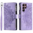 thumbnail image 4 of Dteck for Samsung Galaxy S23 Ultra Wallet case,Crossbody Shoulder Strap PU Leather Pattern Embossed Purse Kickstand Flip Cover Card Holders Hand Strap Lanyard Neck Strap Case, Purple, 4 of 8