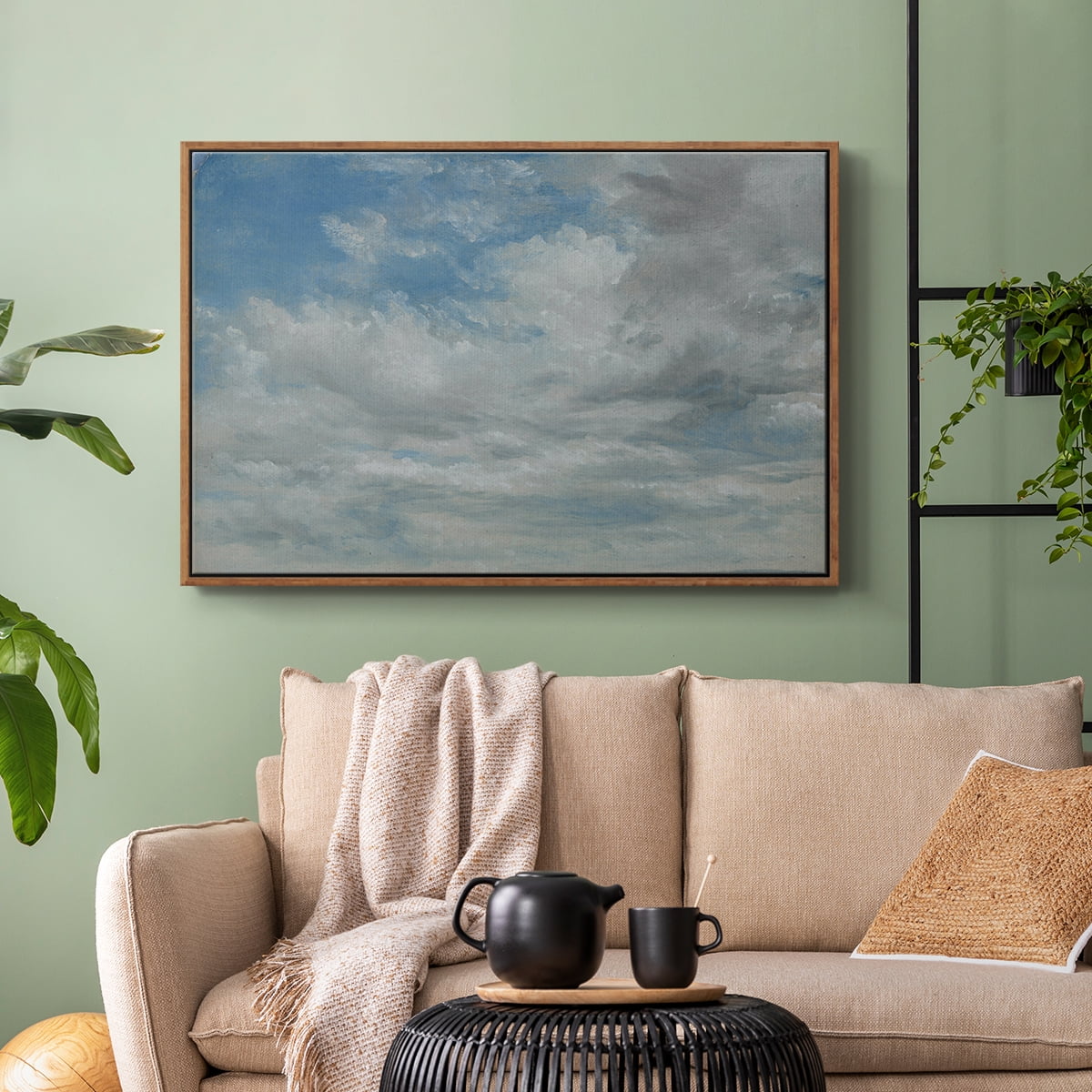 Vintage Landscape-CCCLXIX By Wexford Home Framed in Walnut Wood Gallery Wrapped Canvas 25 in. x 37 in.