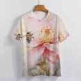 thumbnail image 4 of Bee And Flowers T-Shirts Casual T-Shirt Short Sleeve Women Trendy Tshirt Beach Custom Tops, 4 of 5