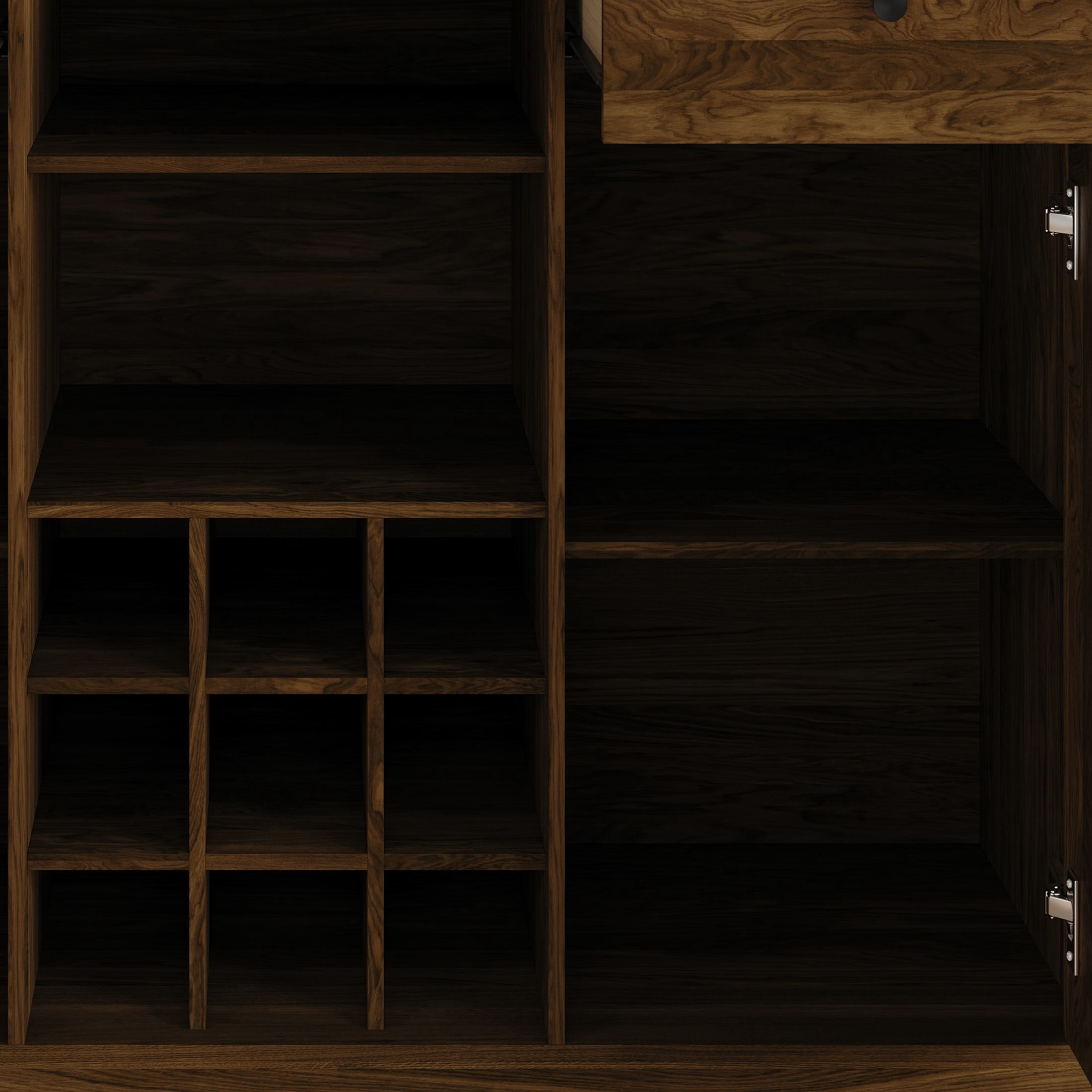 Castle Place Rustic Sideboard Buffet Cabinet, Brown
