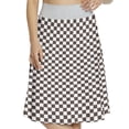 thumbnail image 1 of Women's Geometric Classic Checkered Pattern A-line Printed Skirt Casual Wear, L, Dark Brown White, by Ambesonne, 1 of 1