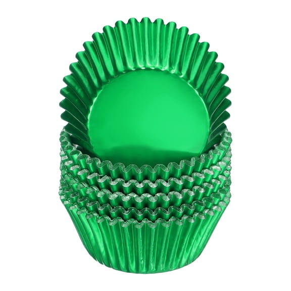 Uxcell 100 Count Green Foil Muffins Cupcake Liners Standard Size Baking Cups