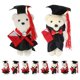 thumbnail image 1 of DIY Flower Bouquet Materials Standing Mini Graduation Bear Decoration 10Pcs Set, 1 of 4