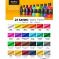 thumbnail image 3 of Nicpro 24 Colors Permanent Fabric Paint (8.45 oz, 250 ml) Soft Fabric Paint for Clothes, Non-Toxic Textile Paint for Fabric DIY Crafts, T-shirts, Shoes Jeans Bags Canvas for Kid Adult with Color Whee, 3 of 9