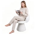 thumbnail image 3 of Wliqien Swivel Barrel Accent Chair, Upholstered Modern Vanity Chair, Round Swivel Chair, Ergonomic Makeup Chair for Bedroom Living Room Office, 3 of 7