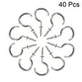 thumbnail image 2 of Uxcell 1.8" Screw Eye Hooks Self Tapping Screws Screw-in Hanger Silver 40 Pack, 2 of 5