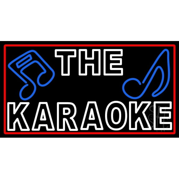 The Karaoke LED Neon Sign 13" Tall x 24" Wide - inches Black Square Cut Acrylic Backing, with Dimmer - Premium built indoor Sign for Studio, Club, Home décor, Event, Workshop, Storefront.