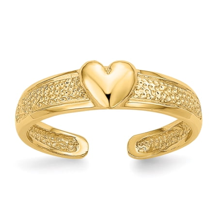 Primal Gold 14 Karat Yellow Gold Heart Toe Ring