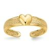 Primal Gold 14 Karat Yellow Gold Heart Toe Ring