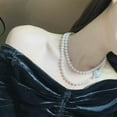 thumbnail image 2 of K-KED Classic 9-10mm South Sea Round White Pearl Necklace 38inch, 2 of 3