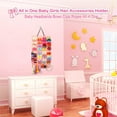 thumbnail image 2 of Bows Holder for Baby Girls, Bows and Headbands Holder for Baby,Baby Headband Holder Organizer Hanging Newborn Hair Bow Storage w/Heart-Shape Velvet Hangers for Baby Hair Accessories,Pink, 2 of 7