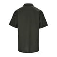 thumbnail image 5 of Men's Linen Short Sleeved T Shirt Loose Undershirt Solid Color Short Sleeved Cotton Linen Shirt For Men Beach Plus Size Men Short Sleeved Shirt, 5 of 7