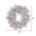 thumbnail image 2 of Vickerman 48" Flocked Alberta Artificial Christmas Wreath, Warm White LED Lights, 2 of 2