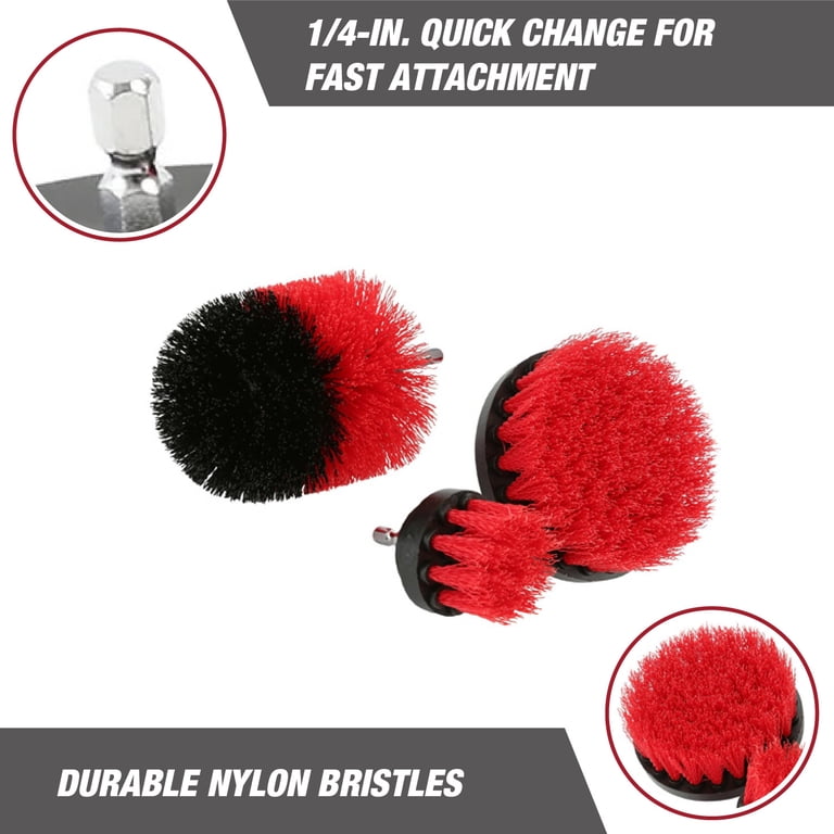 3-Piece Nylon Scrub Brush Drill Attachments photo 5