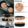 thumbnail image 6 of Renewold Hippie Flower Front Car Seat Covers Full Set 12 PCS with Steering Wheel Cover Seat Belt Pads Armrest Cover Coasters Trash Bin Hanging Storage Bag Cup Holders Rearview Mirror Cover Key Ring, 6 of 7