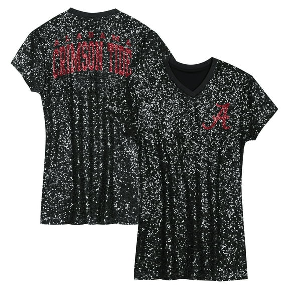 Preschool Black Alabama Crimson Tide Sequin V-Neck Dress