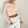 thumbnail image 2 of Vinsonshop Long Sleeve Shirts Lightweight Underscrub Compression Shirt Winter Layering Undershirts Clothes Base Layer Trendy 2026 Clothes Beige L, 2 of 9